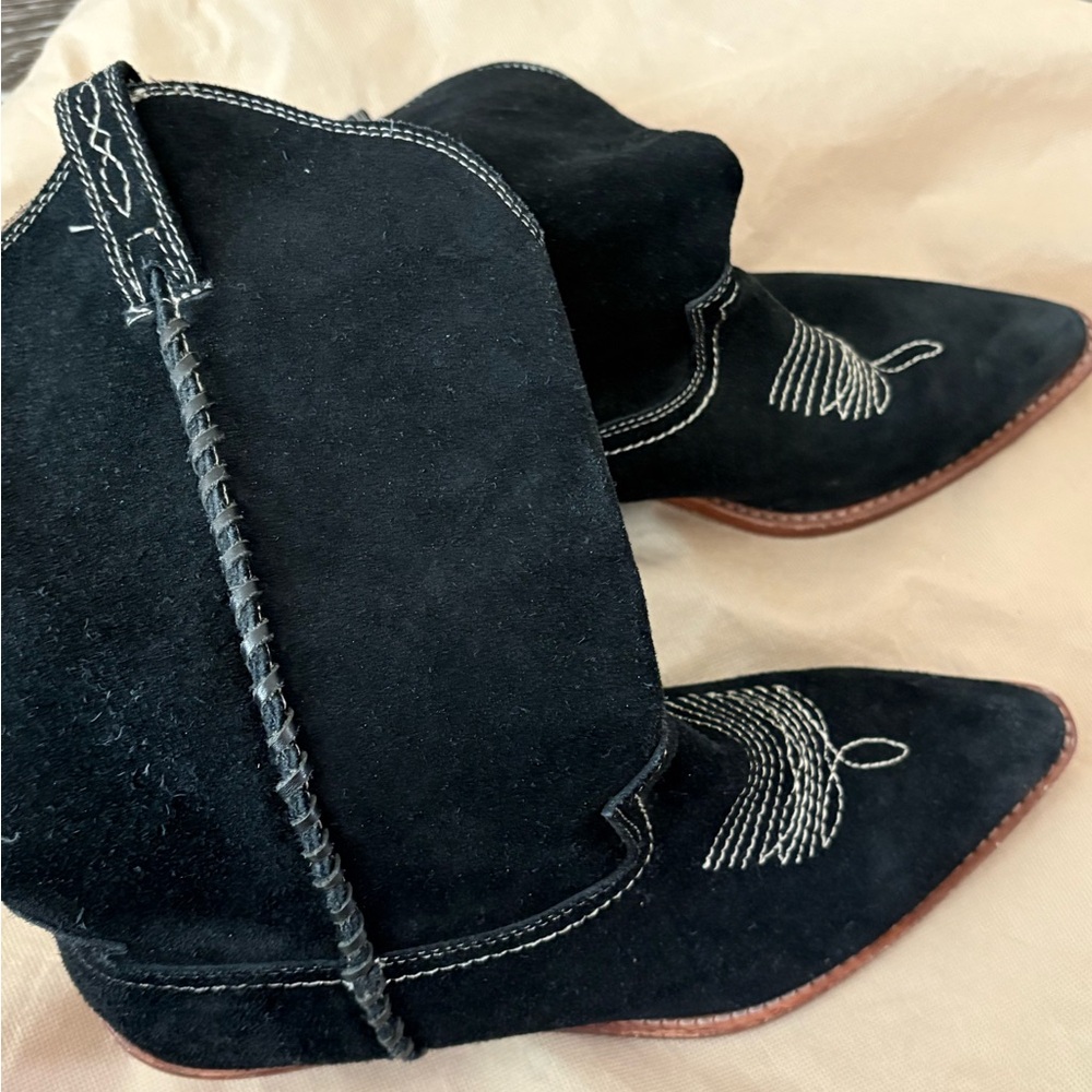 Patricia Nash Black Suede Ankle Boots